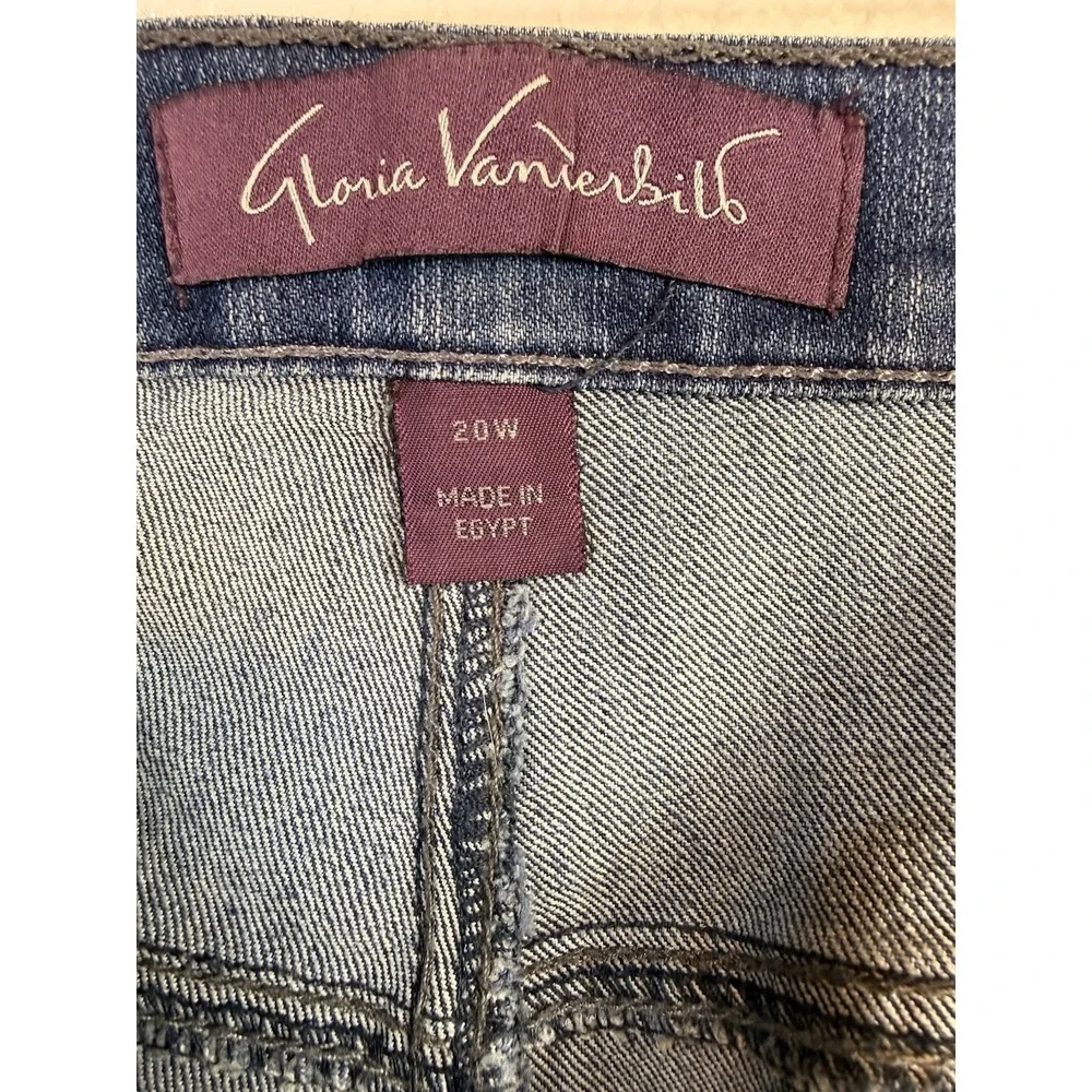 Gloria Vanderbilt Amanda Jeans Sz‎ 20W Short Slim Stretch Cotton Denim Blue